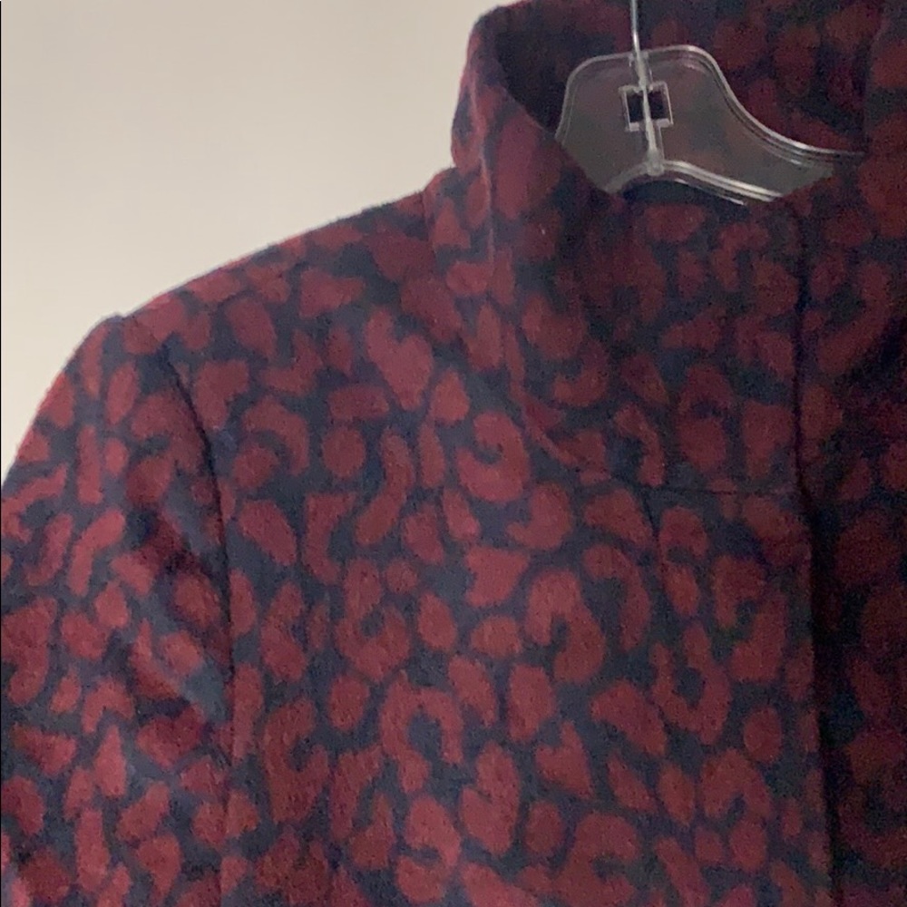 LOFT Red and Black Trench Coat